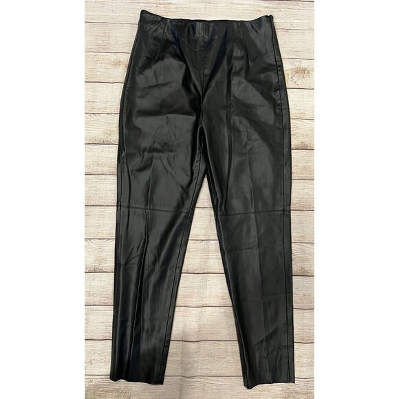 Zara Pants - ZARA Faux Leather Pants Elastic Waist With Side Zipper Women's Size XL